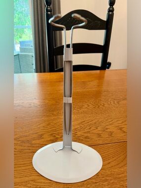 Adjustable White Metal Doll Display Stand